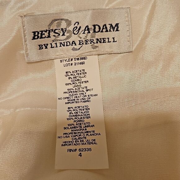 Betsy & Adam Strapless Golden floral cocktail dress size 4 - Picture 6 of 11